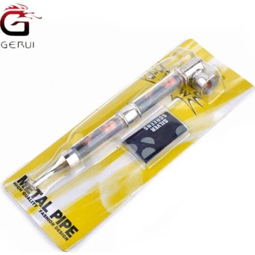 Drop Shipping 14.5cm Metal Smoking Pipe Tobacco Herb Smoke Tube Portable Smoke Strainer Smoking Accessories Gadgets for Men