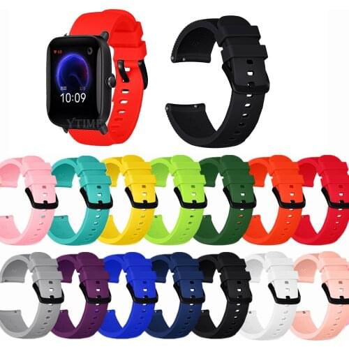 20mm Silicone Strap For Xiaomi Huami Amazfit Bip S Lite Smart band Bracelet for Amazfit Bip/Bip U Pro Replacemen Accessories