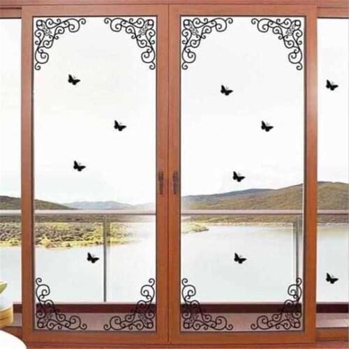 4pcs/set Self-adhesive window glass sticker Decorative Window Film Wall Decals furniture glass mirror corner decal Home Decor