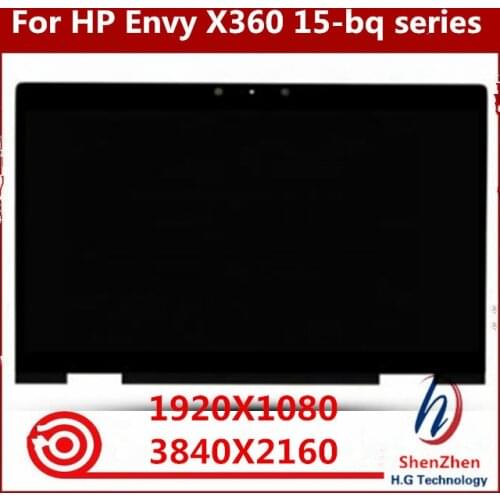 15.6'' 1080P LCD TouchScreen Digitizer Assembly+Frame LP156WF9-SPL1 For HP Envy X360 15-bq serie bq102ng bq075nr bq100nl