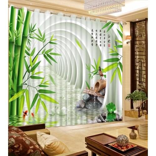 Modern 3D Window Curtain For The Living room Bamboo Curtains Bedroom 3D Room Curtain 2 Pieces expand space Drapes