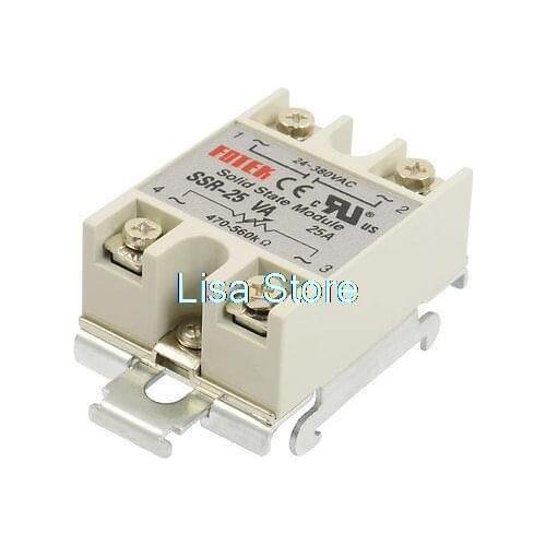 SSR-25VA 25A 24-380VAC Output DIN Rail Mount Adjustable Solid State Relay Module