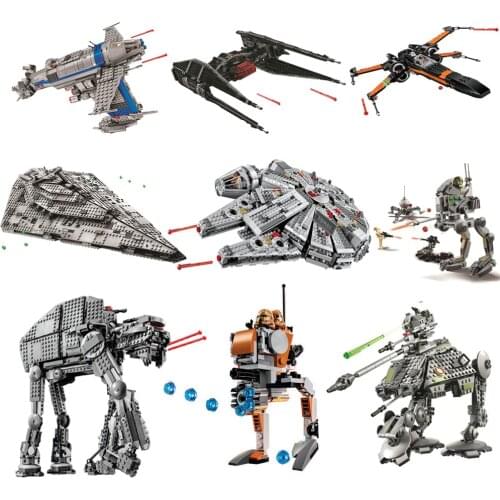 Building Blocks for Star Spaceship Imperial Wars Blocks Brick Fighter Crest Gunship Millennium Falcon Figure Toys for Kid Gift