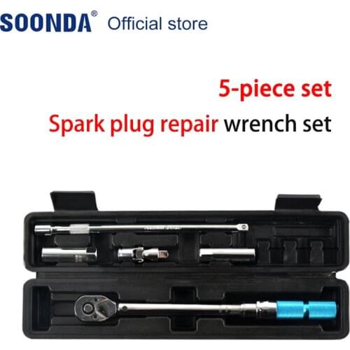 Spark plug set Preset torque wrench 3/8" 5-60Nm Car maintenance tool set Torque ratchet wrench auto repair Tire Magnetic sleeve