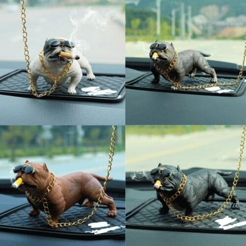 Bully Pitbull Dog Car Interior Decoration Dashboard Ornament Fashion Funny Cute Home Decoration Auto Accessories No Base