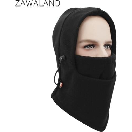 Zawaland Adult Outdoor Balaclava Men Cycling Full Face Mask Warm Hooded Scarf Women Fleece Thermal Mask for Hiking Camping