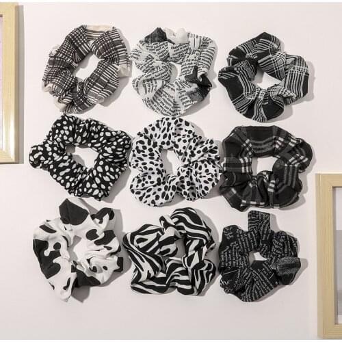 Temperament Black/New Sweet Flannel French Large Intestine Circle Ponytail Hair Circle Hair Out All-match Female Catch Clip