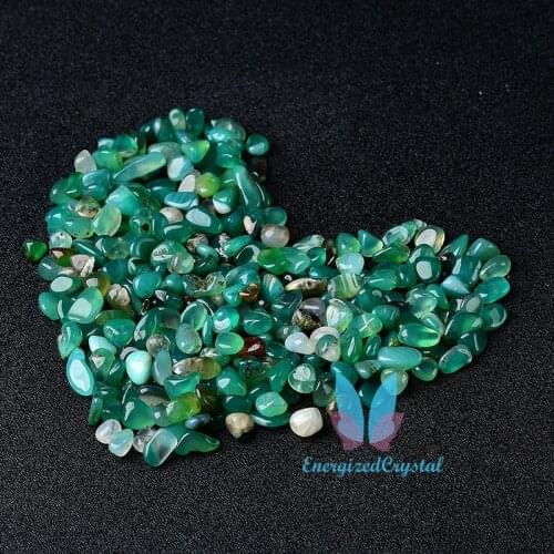0.44LB Dyed Green Agate Gravel Stone Crystal Healing Garden Fish Tank Specimen