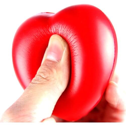 1pc 7cm kawaii Squishy Heart Shaped Funny Soft Foam Ball Stress Relief Squeeze Hand Wrist Soft Foam Vent Balls