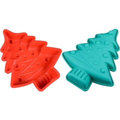 1PC Christmas Tree Shaped Silicone Molds Baking Cake Mold for Muffin Cupcake Pudding and Jello Cake Decorating Tools