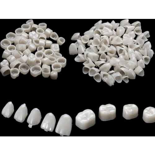 100pcs Dental Material Dental Teeth Veneers Ultra Thin Whitening Resin Molar Anterior Temporary Crown Porcelain Oral Care Tool