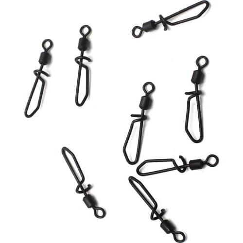 15PCS Carp Fishing Swivel Rings Snap Swivel For Fishing Accessories Carp Rigs Link Lock Swivels Fishing Casters For Carp Tackle