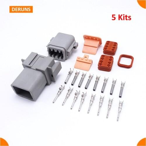 5 Sets/Kits Car Parts 8 Pin/ Way Deutsch Auto Sealed Electric Wire Connector Plug Waterproof Dt06-08S Dt04-08P