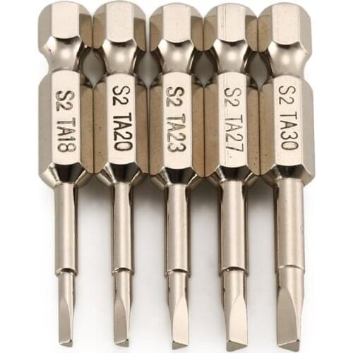 5 PCS S2 Steel Magnetic Triangle Head Screwdriver Bits 50mm 1/4 Hex Shank Nozzle Pneumatic Screwdriver Electric Head