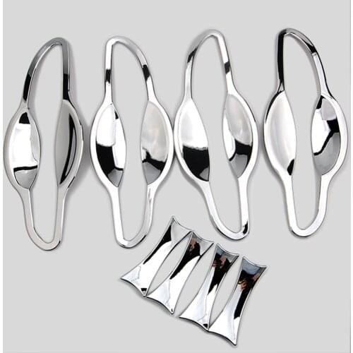 8PCS Car Chrome Door Handle Bowl Cup Cover Molding Trim Catch Cap Insert Molding Bezel Frame For Hyundai Sonata 9Th(LF) 2015