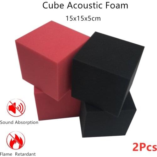 2Pcs 15x15x15cm Acoustic Foam Cube Sound Insulation Cotton Absorption Room Music Room Tile Wall Panel Flame Retardant Sponge