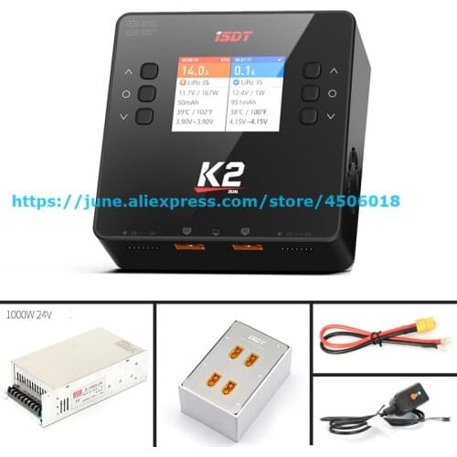 NEW ISDT K2 AC 200W DC 500Wx2 20A Dual Channel Balance Lipo Charger Discharger For RC Model Battery