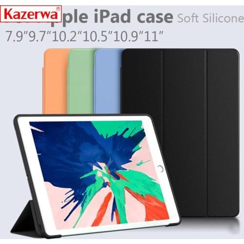For iPad 9.7 2018 5th 6th Case Soft Silicone Back Protective Covers iPad 10.2 7th 8th Generation Case Air 4 Pro 11 M1 2021