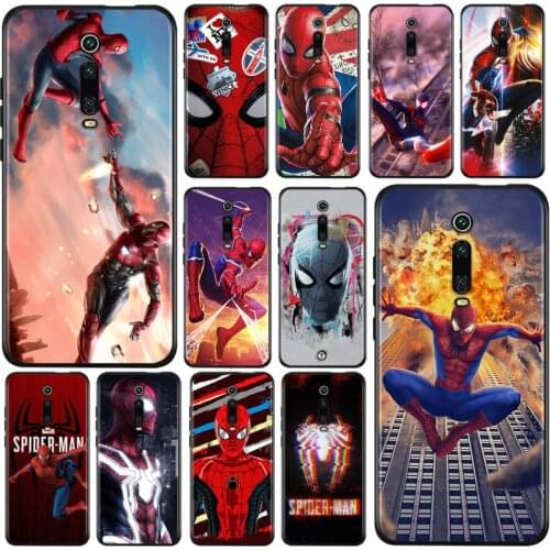 Marvel Avengers Spider-Man For Xiaomi Redmi 9T 9I 9AT 9A 9C 9 8A 8 7A 7 6A 6 5A 5 4X PRO Prime Plus Black Soft Phone Case