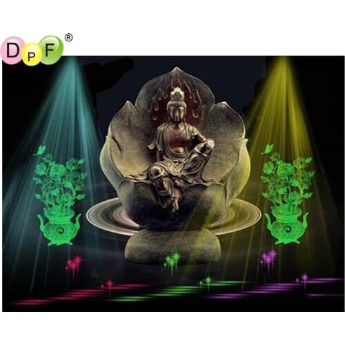 DPF DIY Lotus Buddha 5D crafts diamond embroidery home decor diamond mosaic square wall painting diamond painting cross stitch