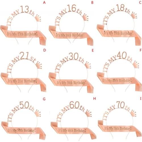 It Is My 13 16 18 21 30 40 Birthday Party Satin Sash Crown Tiara Party Supply