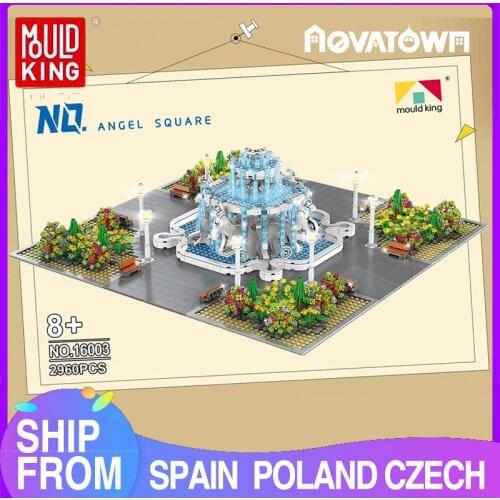 MOULD KING MOC Streetview Building Toys The Angel Square Model With Led light Building Blocks Bricks Kids Toys Christmas Gifts