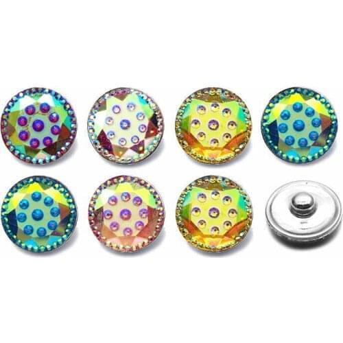 Hot Silicone 18mm Acrylic Resin Uneven Resin Snap Button 033 Fit Charm Interchangeable Bracelets Jewelry For Women Accessories