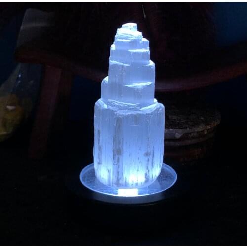 HOT!!! natural selenite Crystal gemstone tower meditation reiki healing Mental Clarity selenite crystal remove negative energy