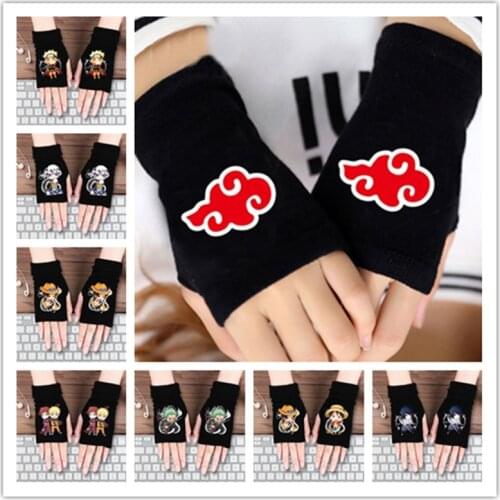 Huoying Ninja Glove Knitted Half Finger Warm Cartoon Glove Cosplay anime accessories