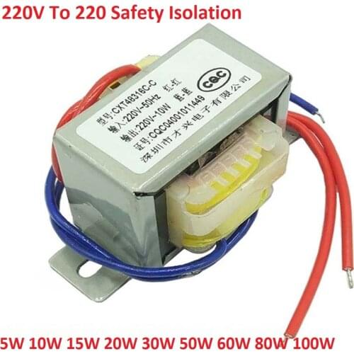 5W 10W 15W 20W 30W 50W 60W 80W 100W Isolation/Power Transformer Input AC 220V~50HZ Output AC 220V 1:1 Safety Isolation