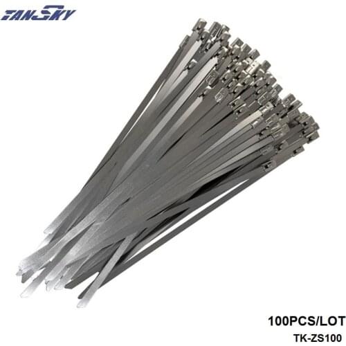 100x Stainless Steel Cable Ties 4.6mm x 300mm For Exhaust/Radiators For Jeep YJ/TJ 87-06 TK-ZS100