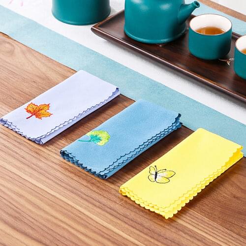 Chinese suede tea table tea mat cotton linen cloth art table runner dry tea towel mat tea curtain tea ceremony tablecloth29*27cm
