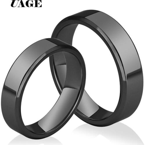 UAGE High Quality Titanium Stainless Steel Rings Black For Men Gold Silver Rose Multi Color Smart US Size 5-11
