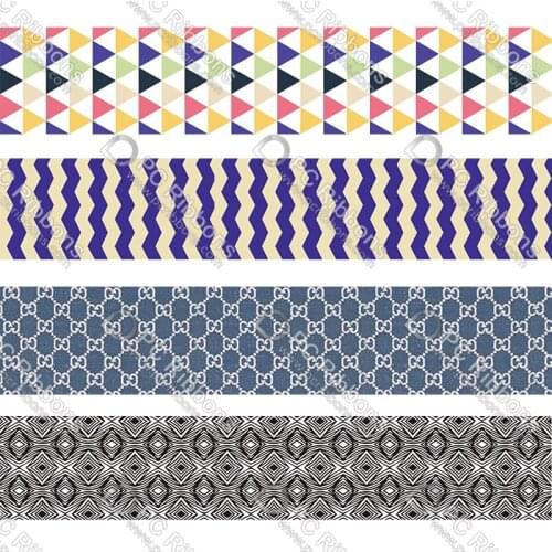 7/8"-3"（22-75mm) Creative Geometry Printed Grosgrain Ribbon 50 Yards Christmas Decorations Gift Wrapping Diy Bows