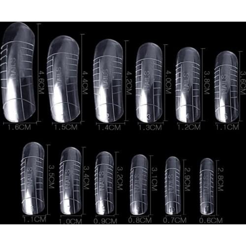 Manicure Fake Nails 240 Pieces Model Nails Clear Extension Nail With Scale Crystal False Nail Nail Art Manicure Tool