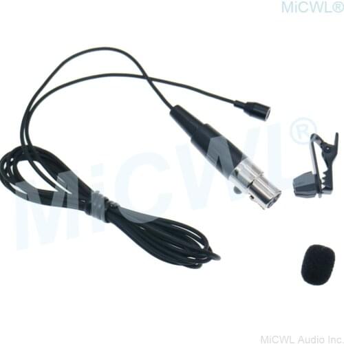 MiCWL Tie Clip Lapel Microphone for Samson AKG Mini 3Pin XLR Lavalier Wireless Wireless Black