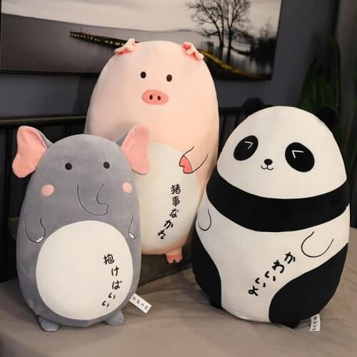 60cm Cute Plush Panda Elephant Pillow Stuffed Animal Soft plushie Penguin Shiba inu Pillow Cushion Toys for Girls Kids Gifts