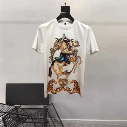 Europe Style Hot Fashion Women/mens high quality Diamonds T-shirts Summer men casual Tee Tops B720