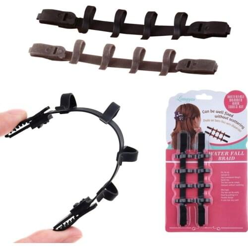 2 Pcs Waterfall Braid Creator Plastic Styling Tools Black Hair Braid Maker Styling Tool Hair Braids