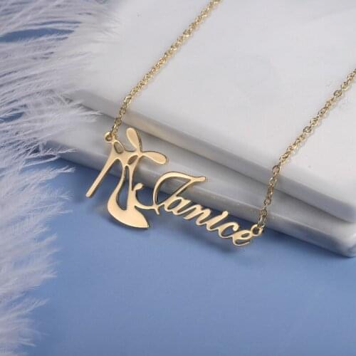 Custom Name Necklace For Women High Heels Name Shape High-quality Stainless Steel Jewelry For Mothers Day Gift