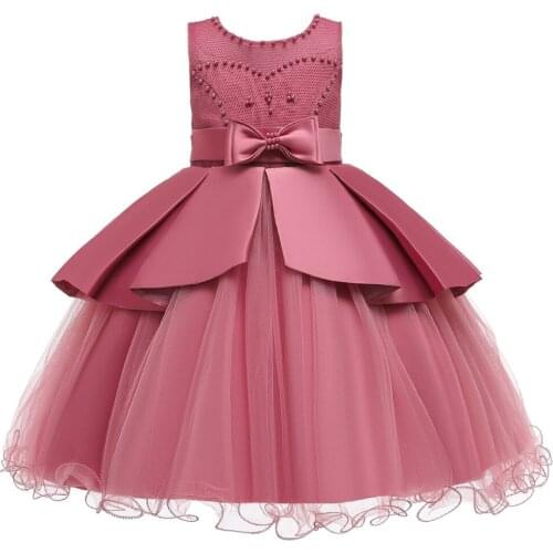 Dress for Girls Flower Appliques Ball Gown Little Girl Princess Dresses Elegant Party Costumes Children Clothing Baby Clothing