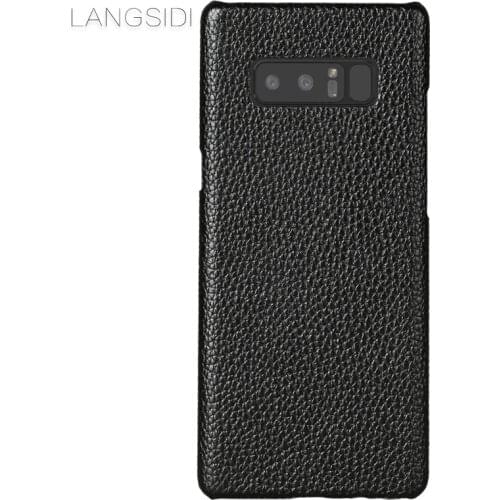 Luxury brand phone case litchi grain half-wrapped phone case For Samsung Note 8 phone case full handmade custom processing