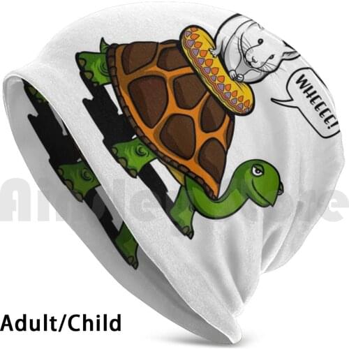 Hamster Riding Turtle Beanies Knit Hat Hip Hop Hamster Hamster Lover Funny Animals Animal Lover Woodland Animals