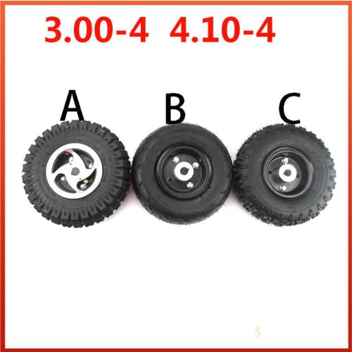 Super quality 3.00-4 4.10-4 trye tire and inner tube rim wheel Alloy Rim hub for 49cc ATV Quad Go Kart Gas scooter bike motorcy