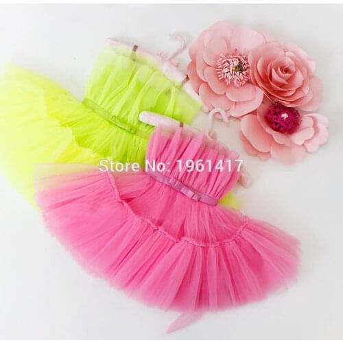 Xiaoxiaoran Cute Tutu Infant Girls Dresses Puffy Tulle Pink Children Birthday Dress Kids Clothes New Year Christmas Dress Ribbon