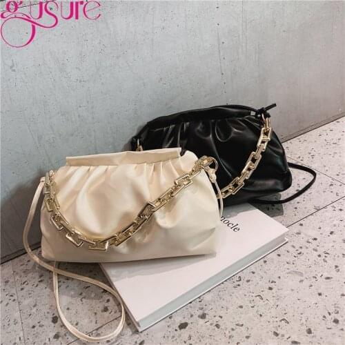 Gusure Women Retro Simple Dumplings Messenger Bag Designer Fashion Cloud Hobos Shoulder Bag Female Handbag and Purse Clutch Bag