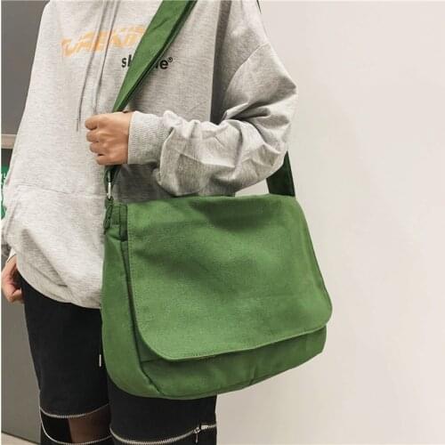 Large Capacity Ladies Student Shoulder Bag Quality Canvas Women Student School Bags Big Lady Satchels Unisex Cross Body Bag