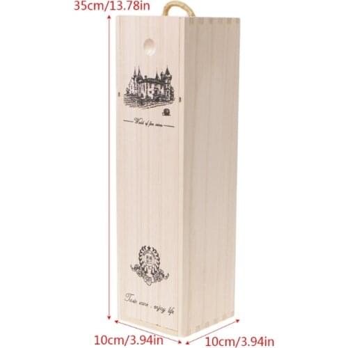 High-Quality Custom-Made Pine Wood Red Wine Carrier Gift Packing Box