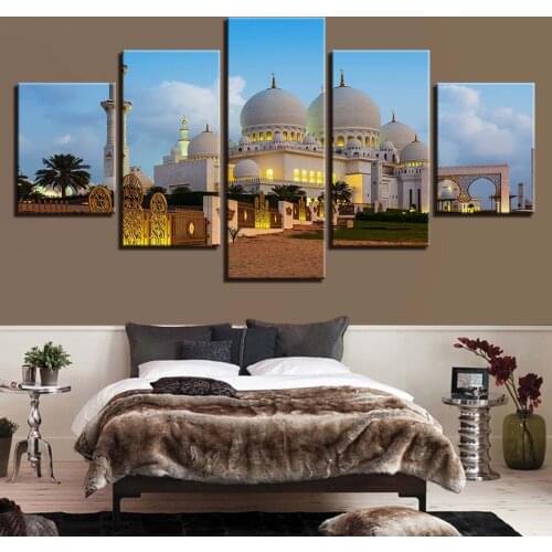 Bright White Castle Poster 5pcs Modern Home Wall Decor Canvas Picture Art HD Print Painting On Canvas for Living Room