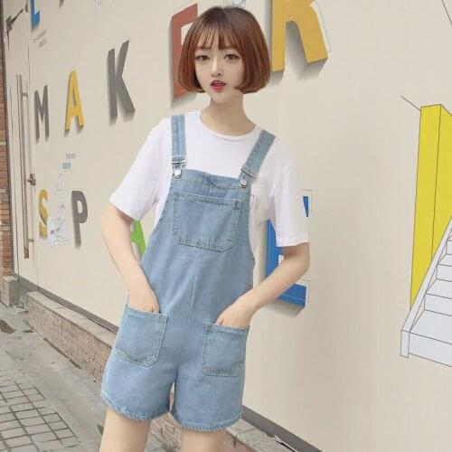Women clothing denim fabric rompers summer overalls women playsuits suspenders shorts jeans women overalls summer rompers jeans